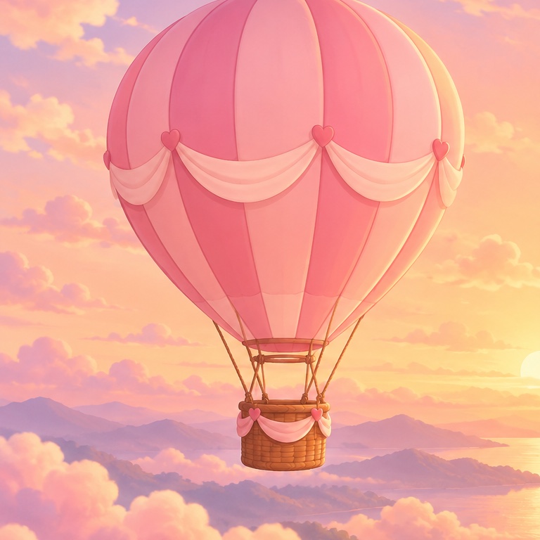Hot Air Balloons: Pink balloon
