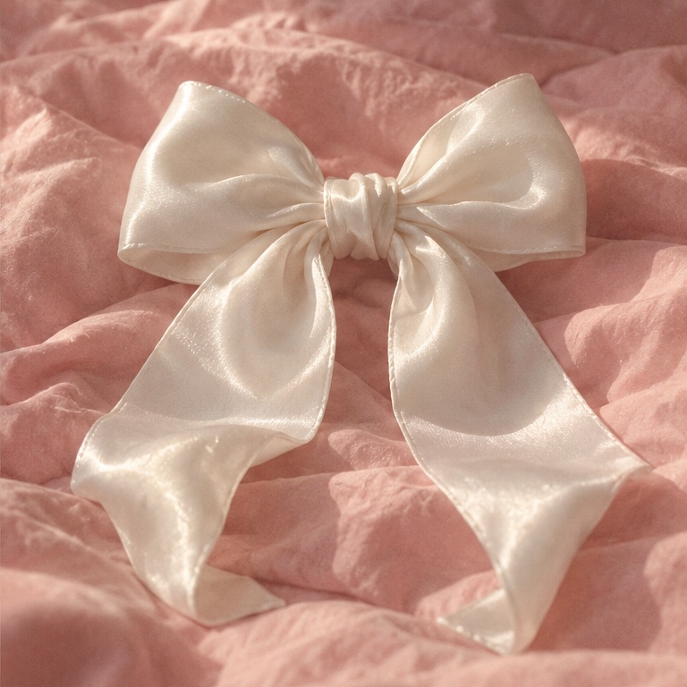 Satin Bows: White bow