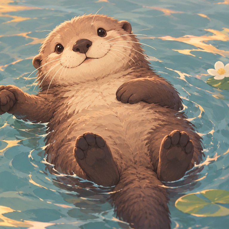 Holding Hands Otters: Otter right