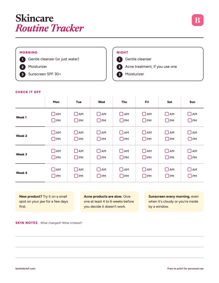 Preview of My First Skincare Routine Tracker