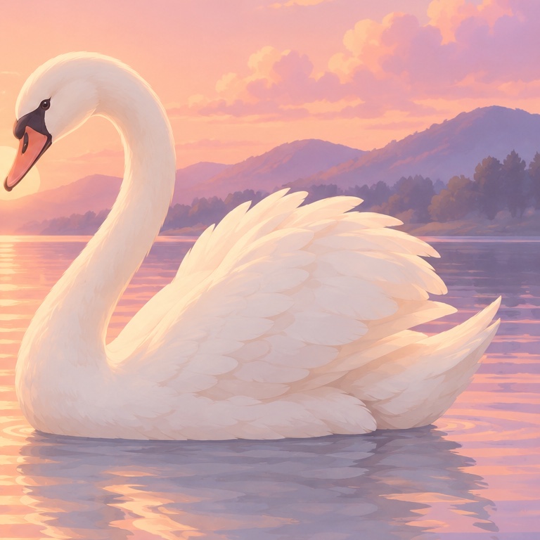 Two Swans: Swan right