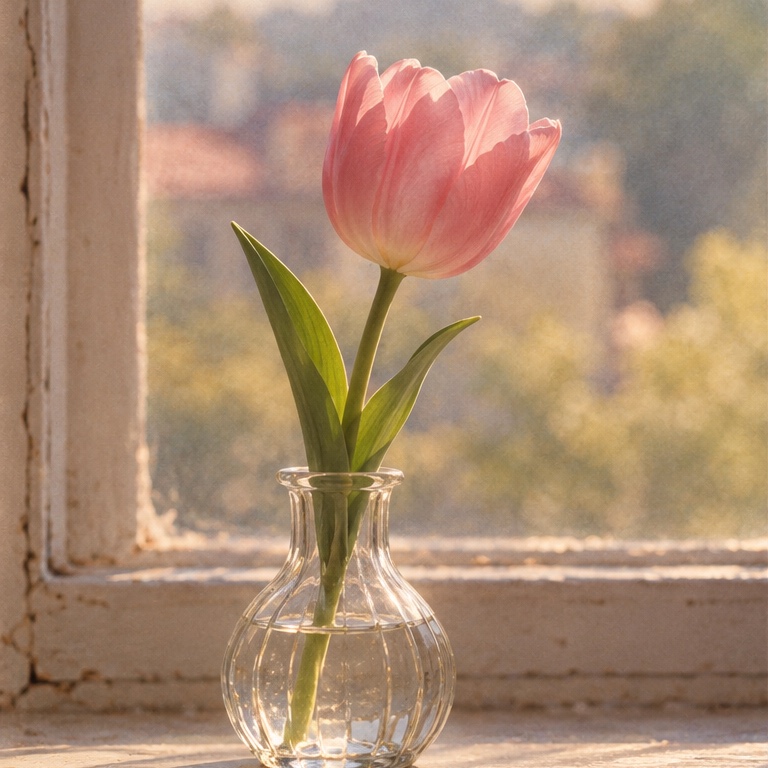Two Tulips: Pink tulip