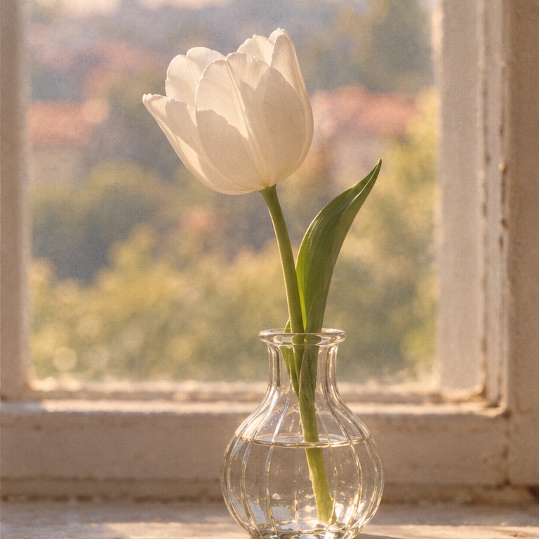 Two Tulips: White tulip